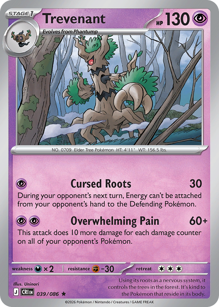 Trevenant - 039/086 - Holofoil -  Rare